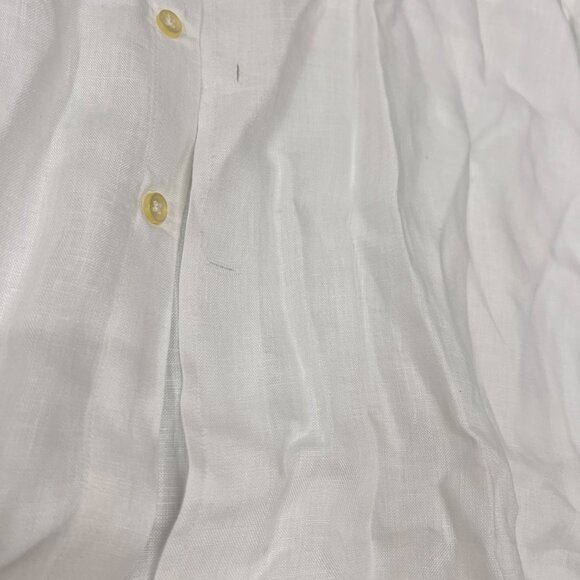 Pronto Uomo Men's 2XL 100% Linen Shirt‎ White Button up Short Sleeve - Picture 3 of 8